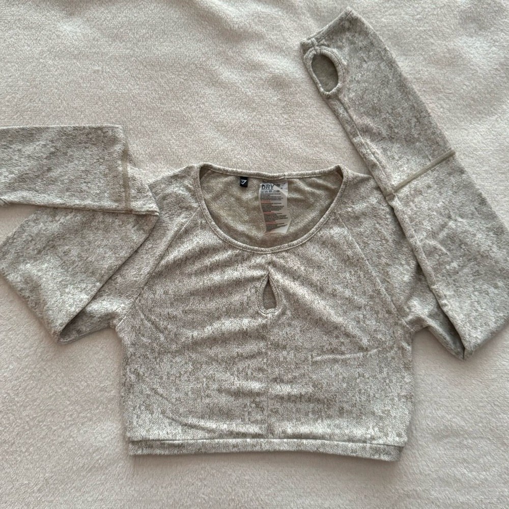 Gymshark Fleur Texture Long Sleeve Crop
